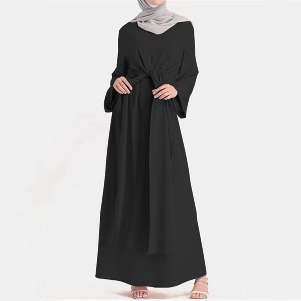 New style Muslim women's Casual Solid color Tunic dress for Muslim women