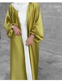 New style Muslim women's Casual Solid color Tunic dress Elegant dress 