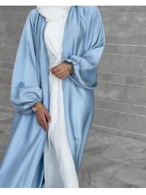 New style Muslim women's Casual Solid color Tunic dress Elegant dress 