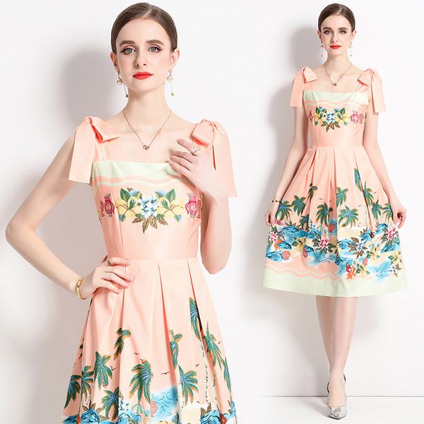 European style Summer Sleeveless Printed Fashion dress