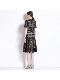 European style Summer Elegant Embroidery Lace dress 