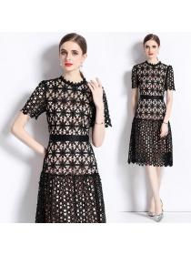 European style Summer Elegant Embroidery Lace dress 