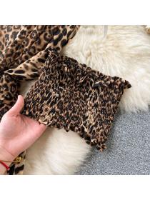 Summer Fashion sleeveless Loose Leopard print Jumpsuits
