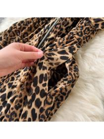 Summer Fashion sleeveless Loose Leopard print Jumpsuits