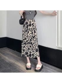 Vintage style Summer Loose waist A-line Long skirt 