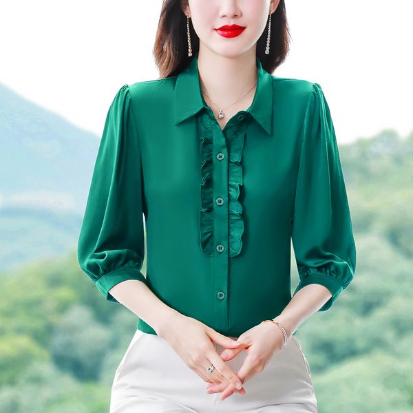 Korean style Fashion Solid color Matching Shirt