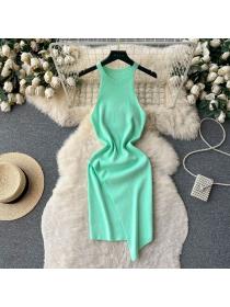 Korean style Summer Irregular Slim Hip-full dress 