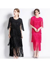 European style Fashion Elegant Soft Tassel dress 