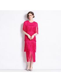European style Fashion Elegant Soft Tassel dress 