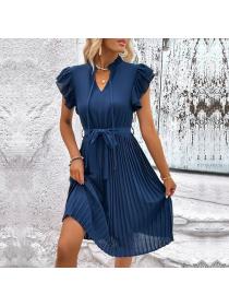 European style Summer Fashion Solid color Dress 
