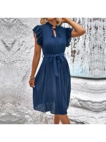 European style Summer Fashion Solid color Dress 