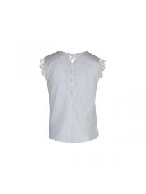 European style Summer Fashion Sleeveless White blouse 