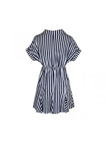 European style Summer Fashion Stripes Short sleeve dress 