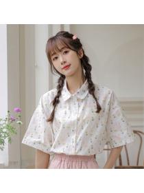 Korean style Summer Loose Short sleeve Blouse 