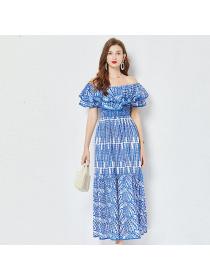 European style High quality Casual Off shoulder Slim dress 