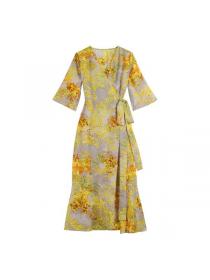 Korean style Yellow Beach dress for women