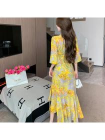 Korean style Yellow Beach dress for women