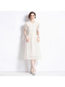 European style Summer fashion luxury Lace Top +Long skirt 