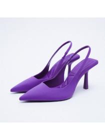 Summer new Elegant Purple Thin heels sandals