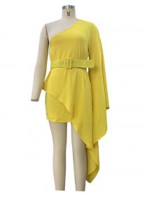 European style Summer fashion Oblique collar Dress 