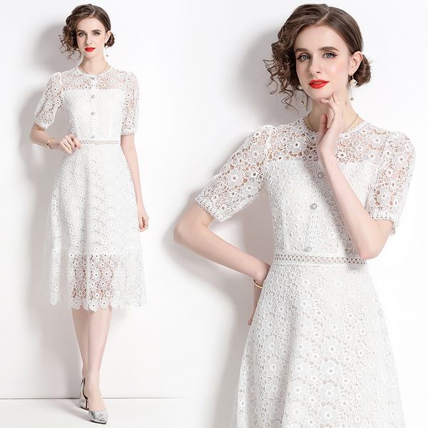 European style Elegant Lace Fashion Short sleeve dress
