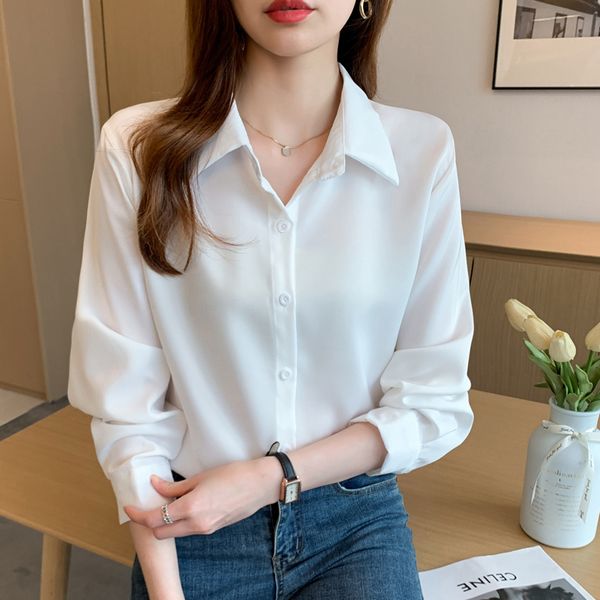 Korean style OL Solid color Long sleeve blouse