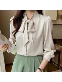 Korean style OL Solid color Elegant blouse 