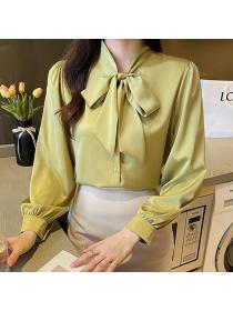 Korean style OL Solid color Elegant blouse 