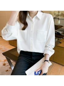 Korean style Fashion Simple Solid color OL shirt 