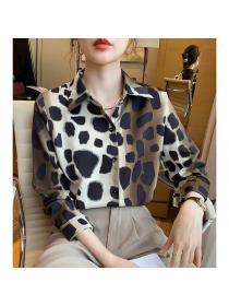 Vintage style Elegant Polo collar Long sleeve blouse 
