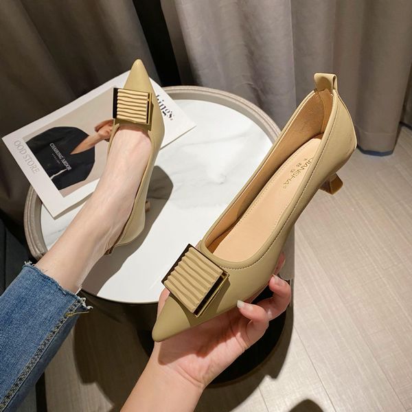 Korean style Summer Fashion genuine leather Pointed shoes
