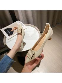 Korean style Summer Fashion genuine leather Pointed shoes 
