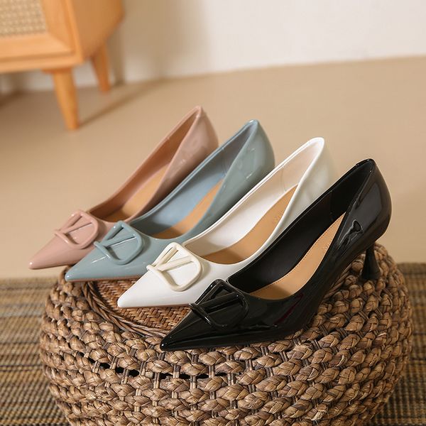 Korean style Summer Simple Fashion genuine leather Pointed shoes