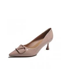 Korean style Summer Simple Fashion genuine leather Pointed shoes 