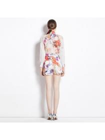European style Summer fashion Blouse Elegant Shorts