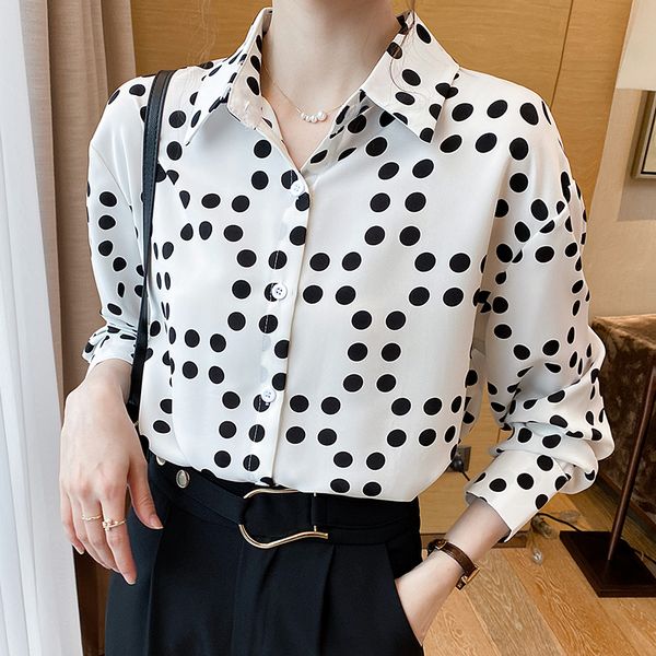 Korean style Fashion Printed Long sleeve Chiffon blouse