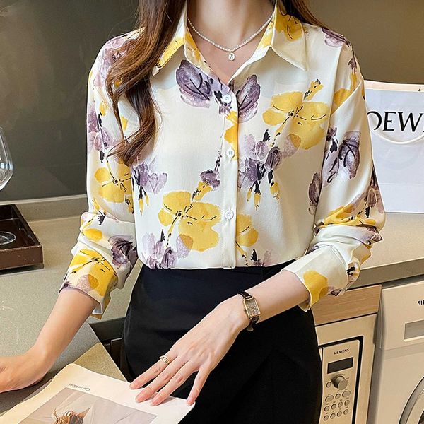 Korean style Floral Fashion Long sleeve blouse
