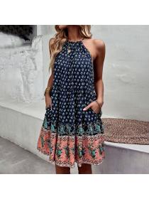 European style Summer Sleeveless A-line dress 