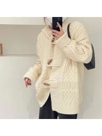 Korean style Winter warm Hooded Loose Knitting Cardigans 