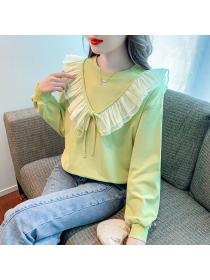 Korean style Loose Round collar Casual Sweatshirt