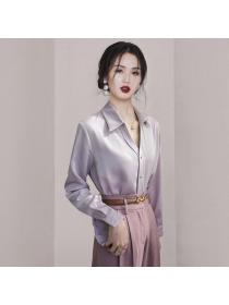 Korean style Autumn fashion V collar Blouse 