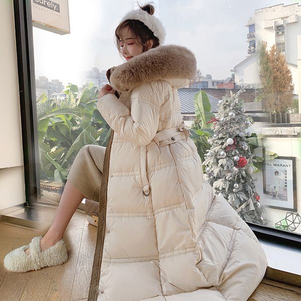 Korea style Winter fashion Long Down jacket