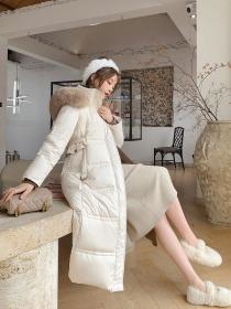 Korea style Winter fashion Long Down jacket 