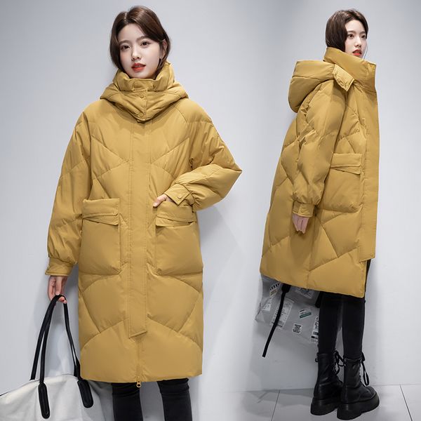 Korea style Winter Fashion Loose Hooded Long caot