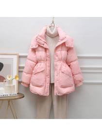 Korea style Winter Fashion Loose Matching Down jacket 