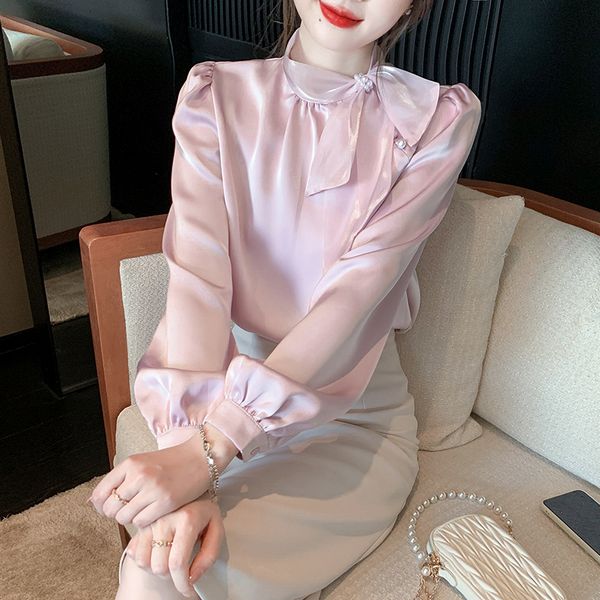 Korea style Fashion Matching Satin blouse
