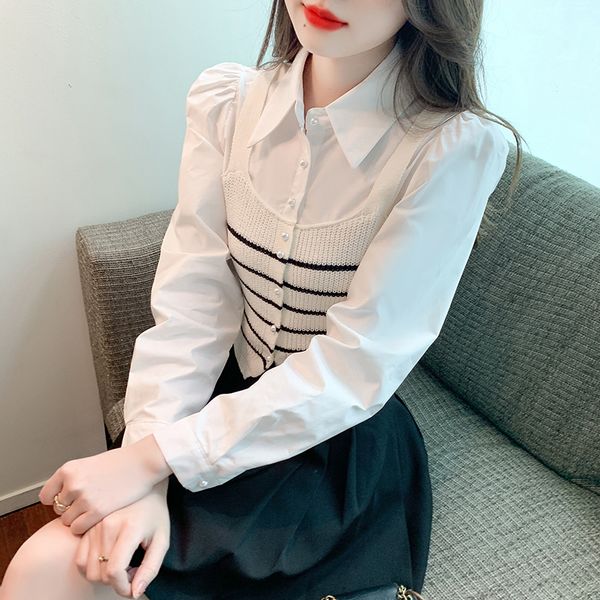 Korea style Fashion Polo collar Blouse