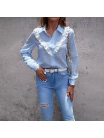 European style Casual Long sleeve blouse 