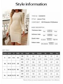European style Casual Solid color Elegant dress 