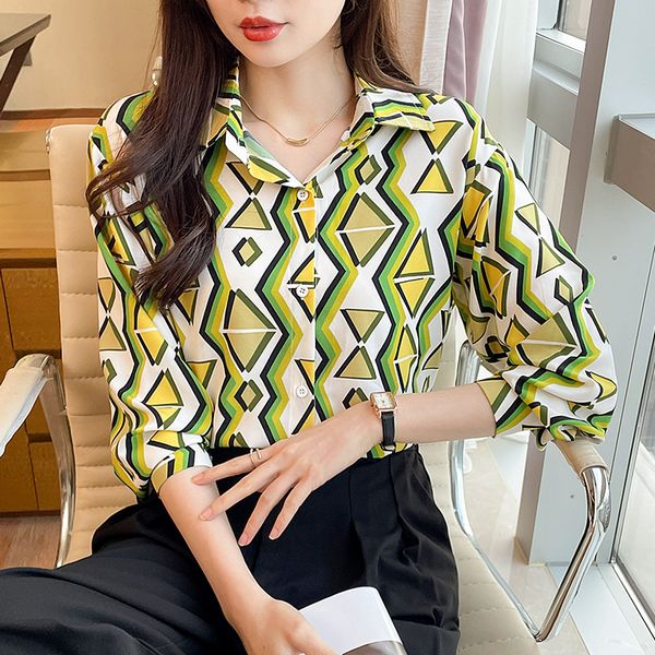 Korean style Retro Printed Elegant Matching blouse